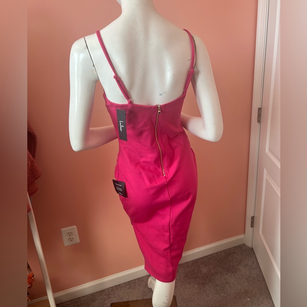 Lulus Paulina Hot Pink Midi Dress - Picture 8 of 8